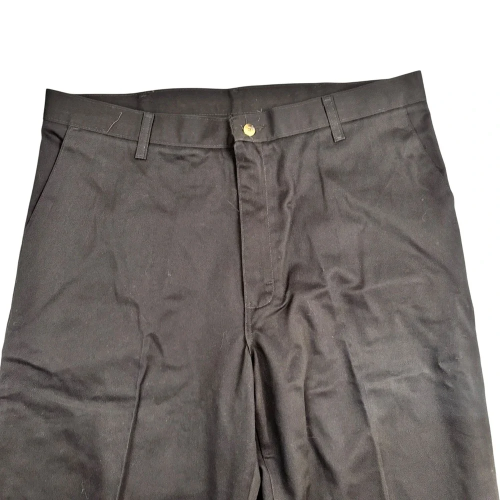 Timber Creek by Wrangler Mens 38x32 Black Wrinkle Free Khakis Plain Front Pants